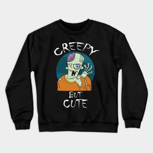 Creepy But Cute Cool Creative Beautiful Zombie Design Crewneck Sweatshirt